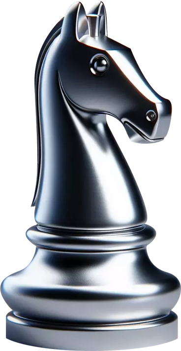 chromed knight chess PNG, SVG