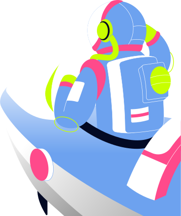 astronaut on a plane from the back PNG, SVG