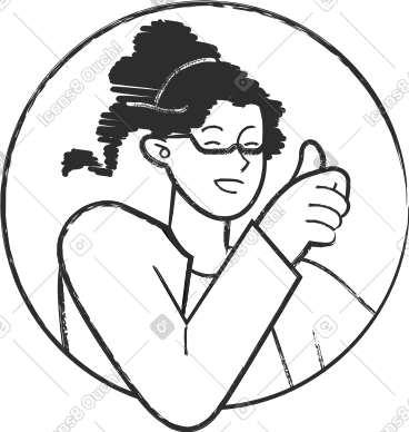 Avatar of a woman giving a thumbs up PNG, SVG