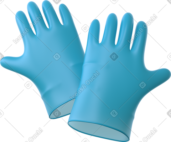 3D blue medical gloves PNG, SVG