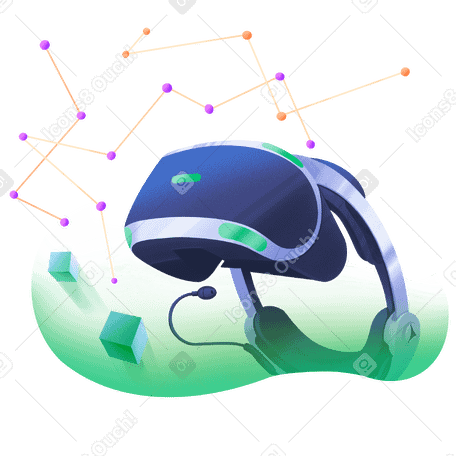 Virtual reality headset and visualization PNG, SVG