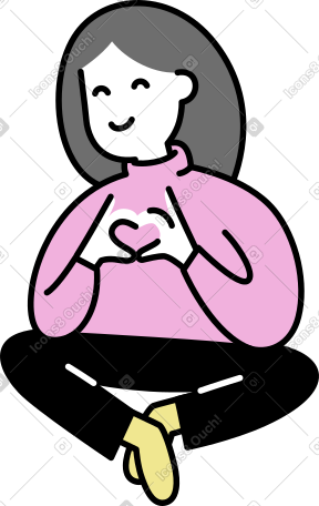 年轻女子做心形手势 PNG, SVG