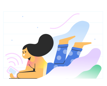 Girl using high speed internet PNG, SVG