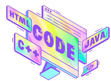Буквенный код на экране компьютера и текст языков программирования в PNG, SVG