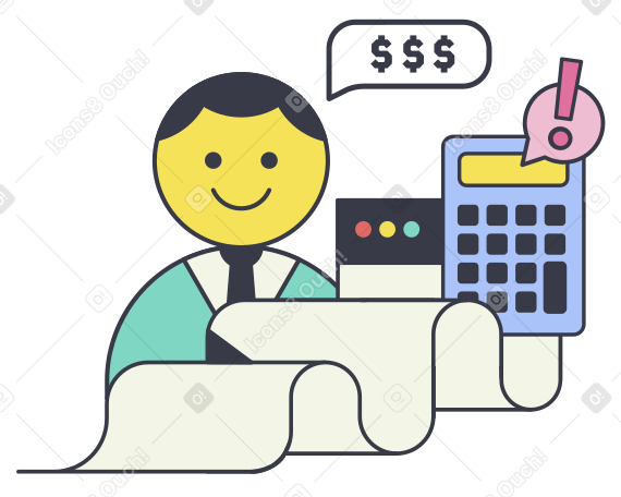 Businessman, calculator and browser PNG, SVG