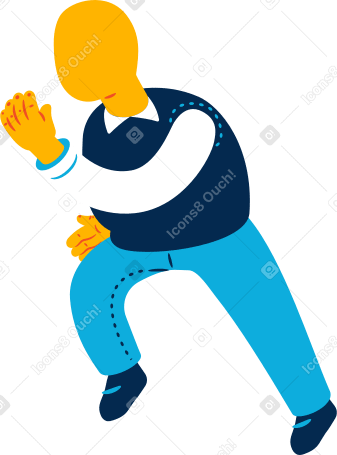 chubby old man running Illustration in PNG, SVG