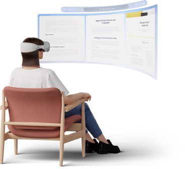 young woman in vr headset PNG, SVG