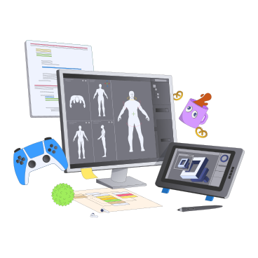 Game development and character design PNG, SVG