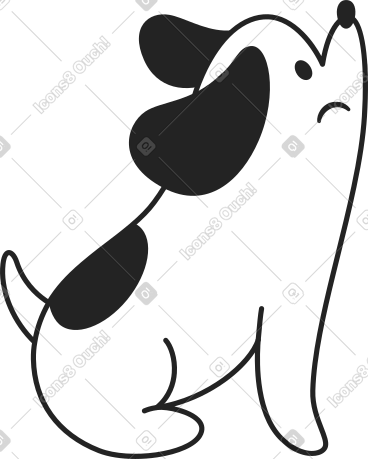 坐着悲伤的狗 PNG, SVG