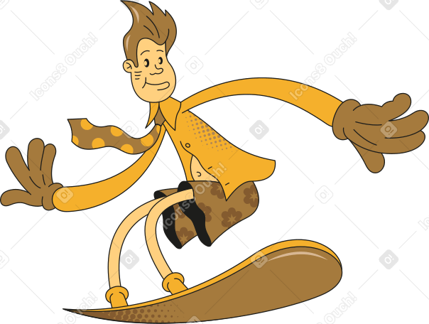 man on a surfboard Illustration in PNG, SVG