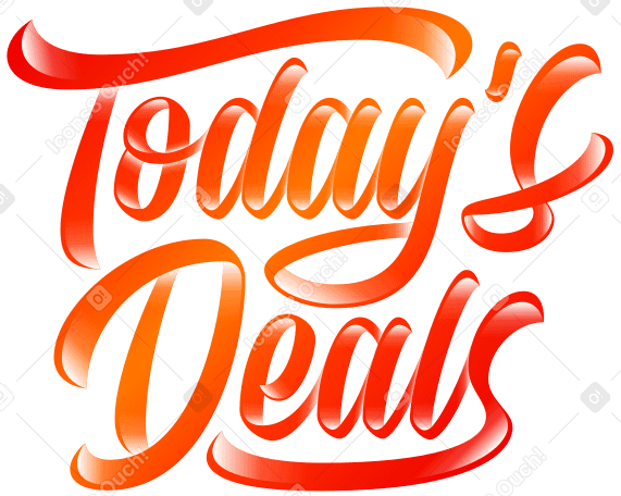 lettering today's deals with white shadow Illustration in PNG, SVG