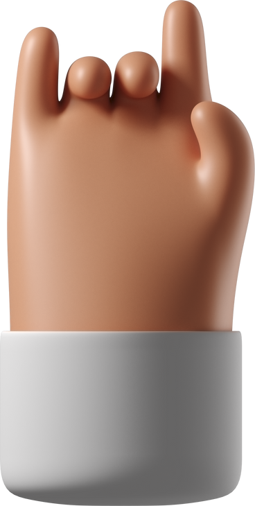 Tanned skin hand making a rock sign PNG, SVG