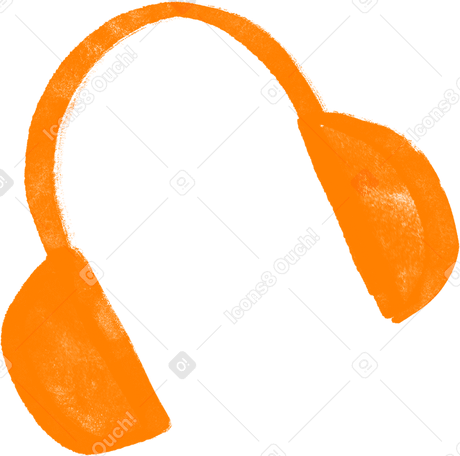 orange headphones PNG, SVG
