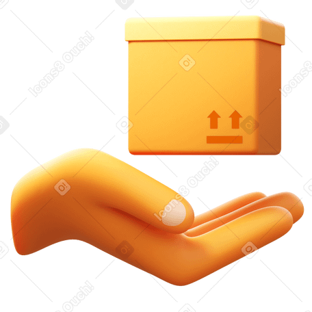 3D hand with box PNG, SVG