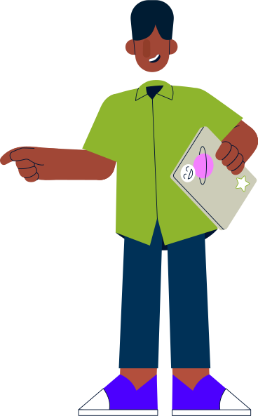 man holding a laptop PNG, SVG
