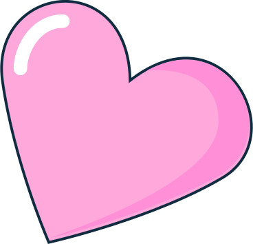 pink heart with highlight animated illustration in GIF, Lottie (JSON), AE