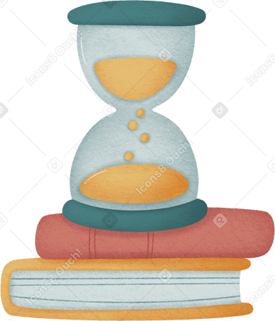 hourglass books Illustration in PNG, SVG
