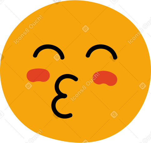 smiley with a kiss PNG, SVG