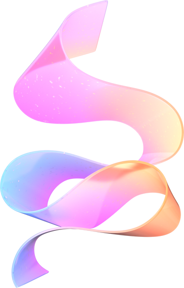 Cascading translucent glass ribbon PNG, SVG