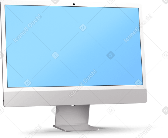 3D computer screen on Illustration in PNG, SVG