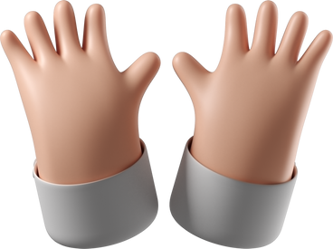 Поднятие открытых рук с белой кожей в PNG, SVG