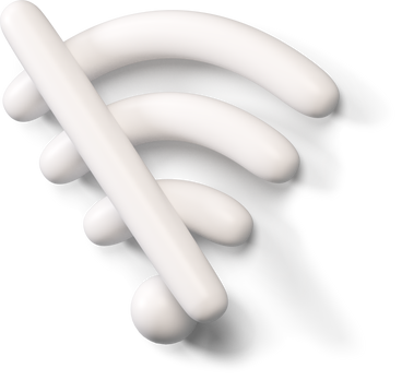 White no wifi icon turned to the left PNG, SVG