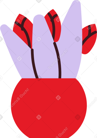 튤립이 있는 꽃병 PNG, SVG