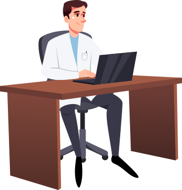 doctor at the table PNG, SVG