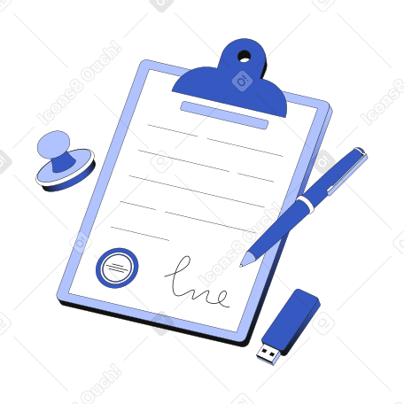 Contract signing Illustration in PNG, SVG