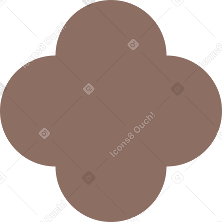 Quadrifoglio marrone PNG, SVG