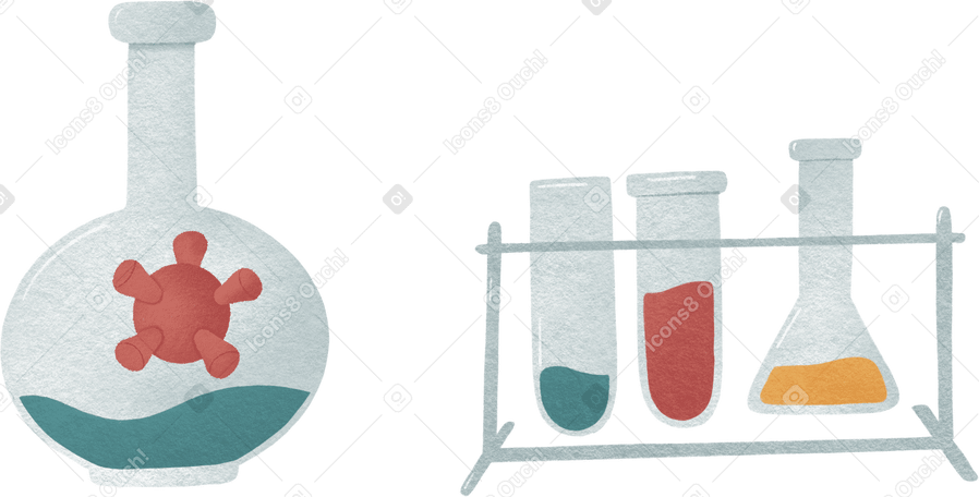 glass flasks for chemical preparations в PNG, SVG