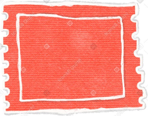 red sticker with cut edge Illustration in PNG, SVG