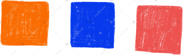 three color squares Illustration in PNG, SVG