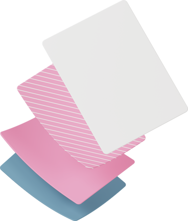 Four floating cards PNG, SVG