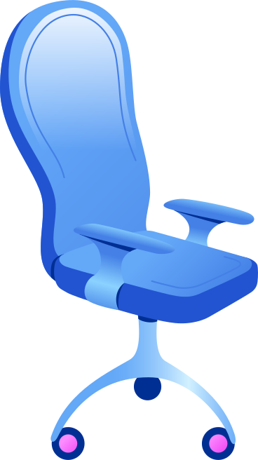 Office chair on wheels PNG, SVG