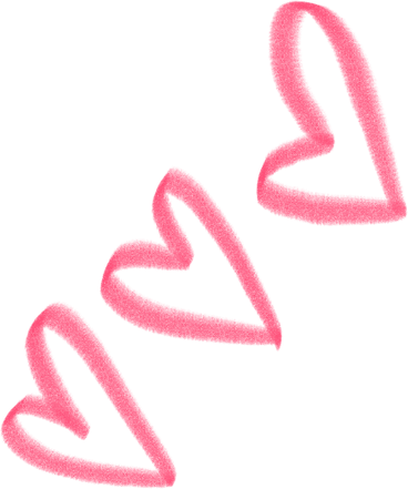 pink linear hearts PNG, SVG