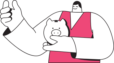 man with piggy bank PNG, SVG