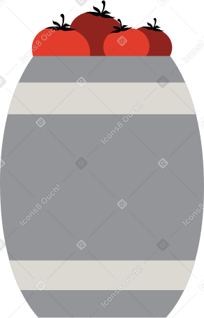 barrel with tomatoes Illustration in PNG, SVG