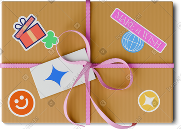 Top view of gift box PNG, SVG