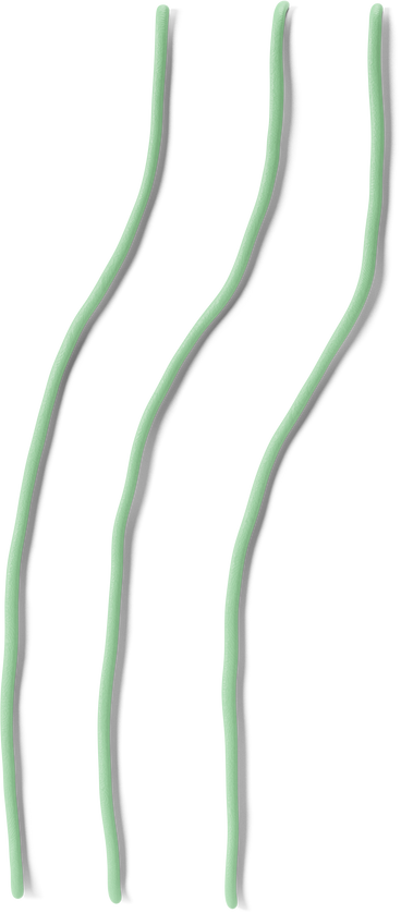 Tre linee curve verdi PNG, SVG