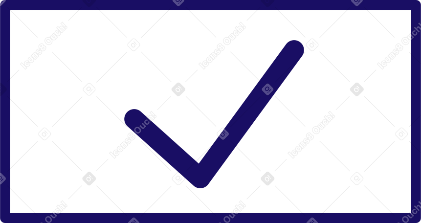 Marca de verificación en rectángulo PNG, SVG