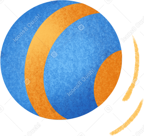 blue ball with a yellow stripe PNG、SVG