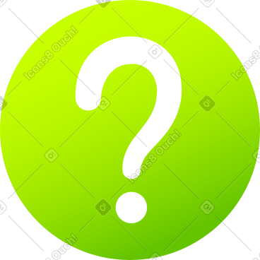 Green circle with a question mark PNG, SVG