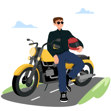 Motocycliste sur la route PNG, SVG