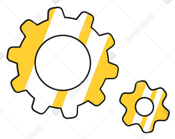 Gears animated illustration in GIF, Lottie (JSON), AE