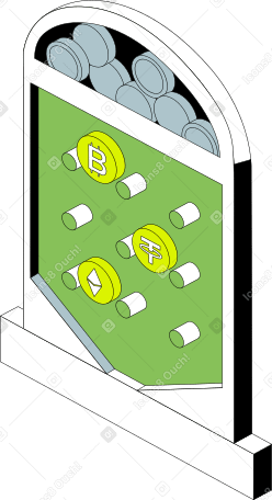 machine with coins Illustration in PNG, SVG