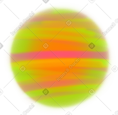 green planet with orange stripes PNG, SVG