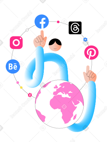 Маркетинг в социальных сетях и интернет-маркетинг в PNG, SVG