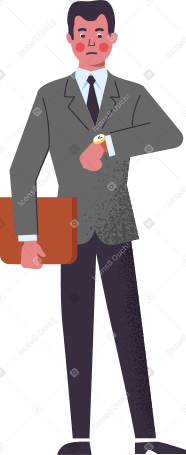 man in suit with folder Illustration in PNG, SVG