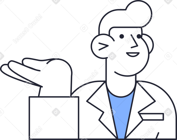 Illustration animée docteur aux formats GIF, Lottie (JSON) et AE